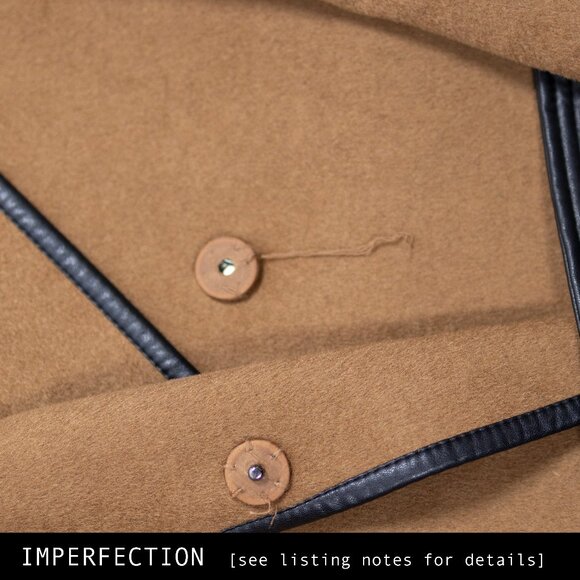 Tahari Women's Black Juliette Double Face Wool Belted Coat with Faux Leather - Picture 12 of 12